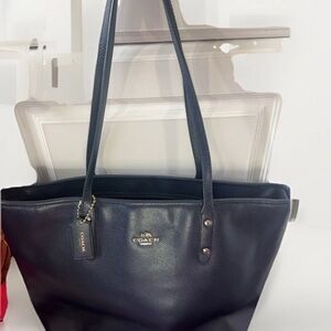 Coach Dark Blue Leather Tote